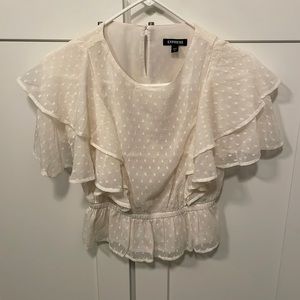 Work Blouse, Express, XS, never worn, beige, textured